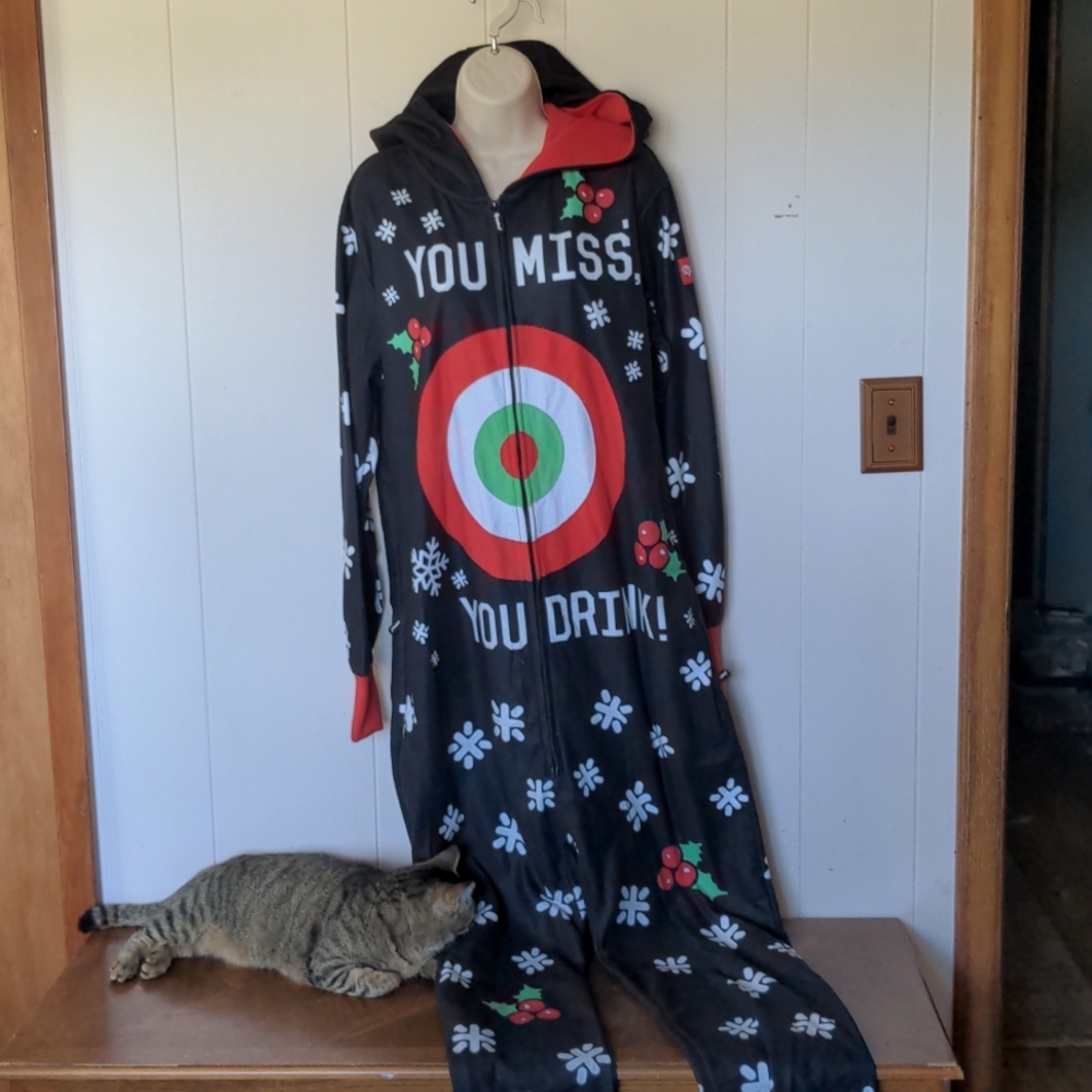 Black Hooded Onesie with Target Design